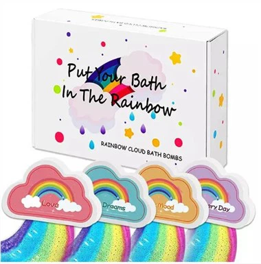 बच्चों के लिए इंद्रधनुषी स्नान बम