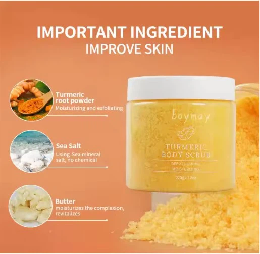 Foot Body Face Hand Exfoliation Moisturizing Whitening Turmeric Scrub